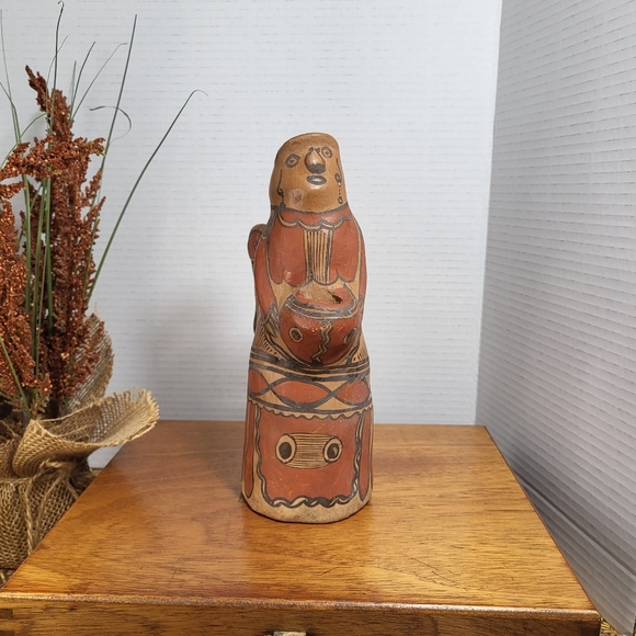 Vintage Hand Painted Red Clay Pottery Angel - Picture 1 of 16